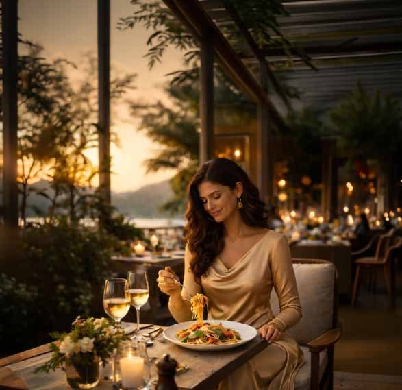 Dinner by candlelight