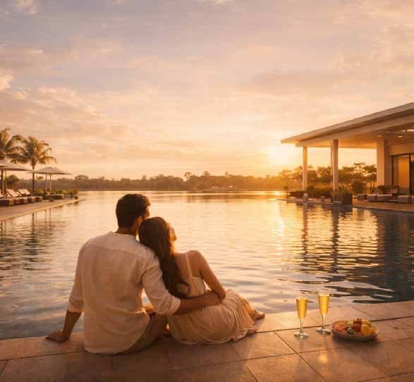 A couple watching the sunset