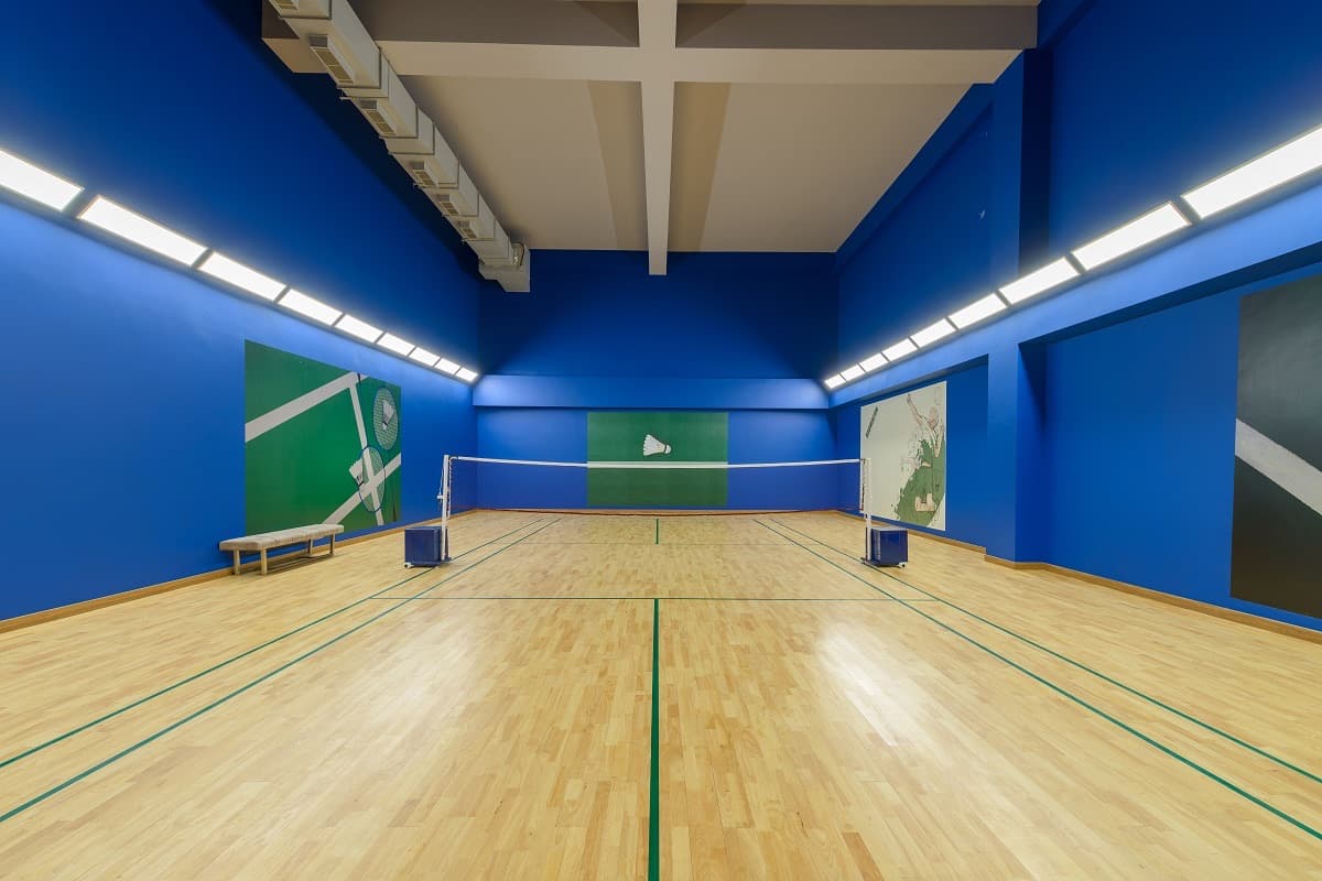 Indoor badminton court at Nirvana