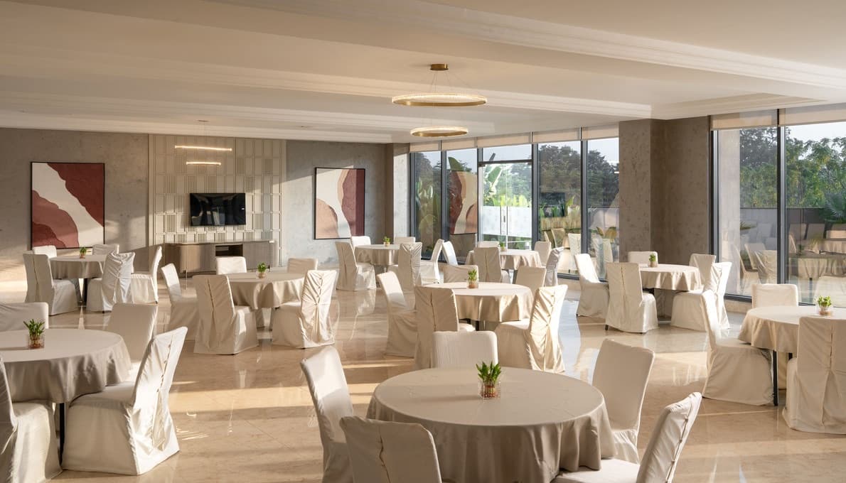 Air-conditioned banquet hall at Nirvana